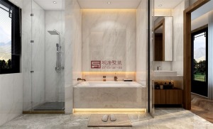 杨柳春风中式合院别墅装修效果图-卫生间