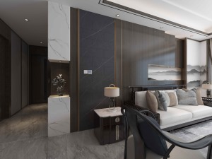 中海城210㎡現代中式四室兩廳裝修案例