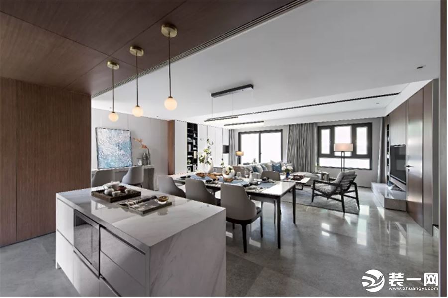  星河国际 190平 四居室  现代简约  厨房  中岛  装修效果图