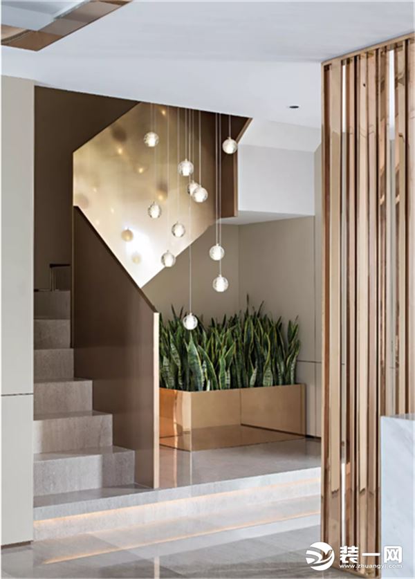 星河国际 190平 四居室  现代简约  客厅  楼梯 装修效果图