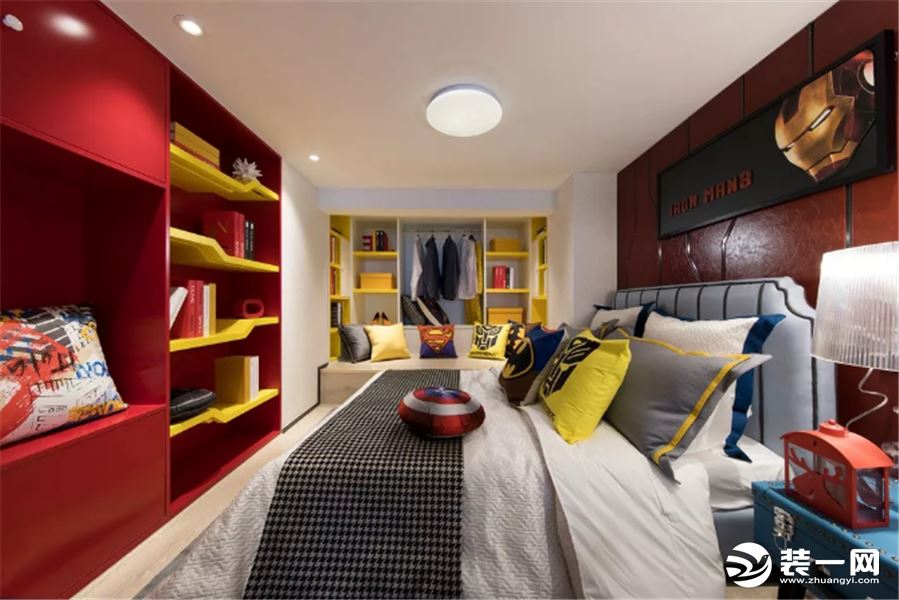 雅居乐星河湾 65平 单身公寓 漫威系列  卧室厅 装修效果图