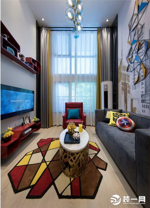 雅居乐星河湾 65平 单身公寓 漫威系列  客厅 装修效果图