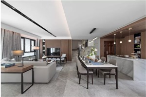  星河国际 190平 四居室  现代简约  客厅  装修效果图