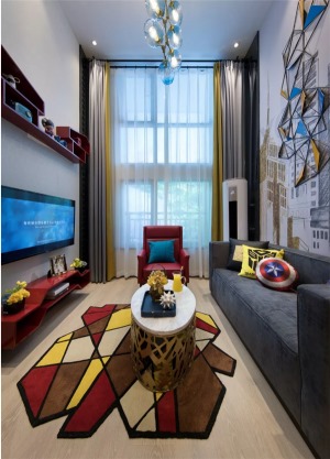 雅居乐星河湾 65平 单身公寓 漫威系列  客厅 装修效果图
