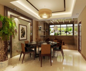 郑州龙湖福祉文苑150平三居室中式风格装修餐厅 阳台