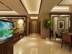 郑州龙湖福祉文苑150平三居室中式风格装修过道
