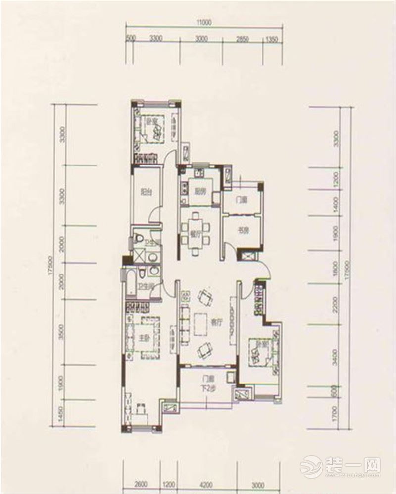 加僑悅山國際145平美式風(fēng)格    原始戶型圖