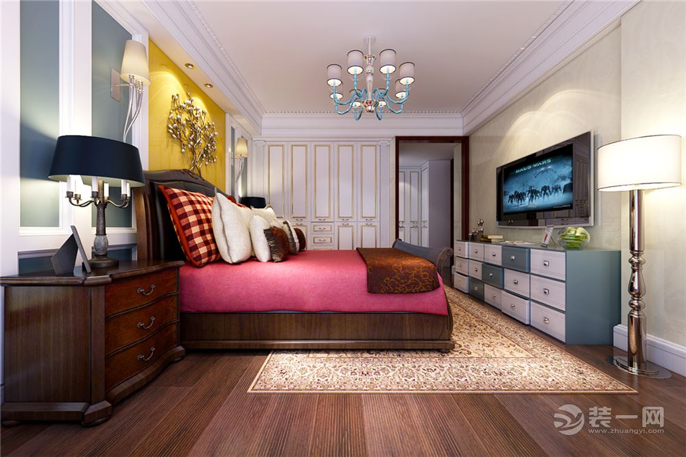 玫瑰园190平法式风格    卧室装修案例效果图