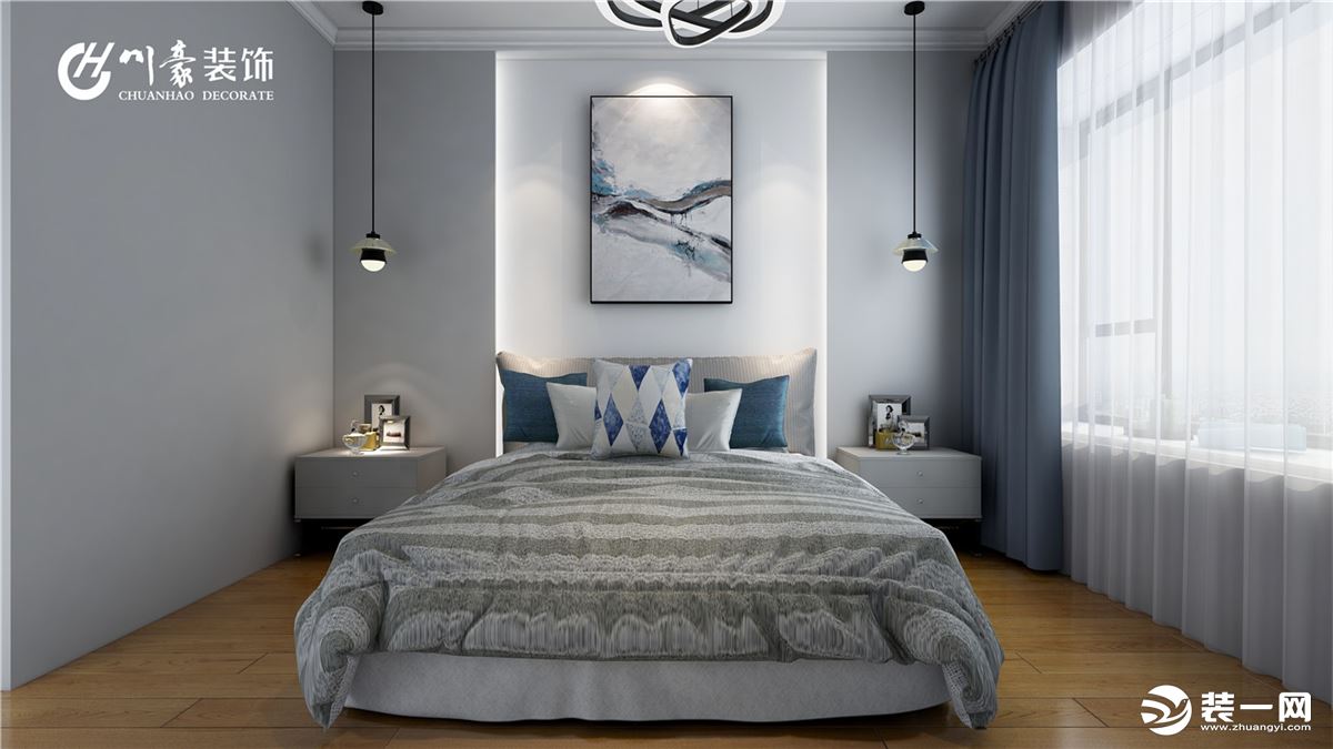 合肥川豪香树花城130平现代风格装修案例     卧室效果图