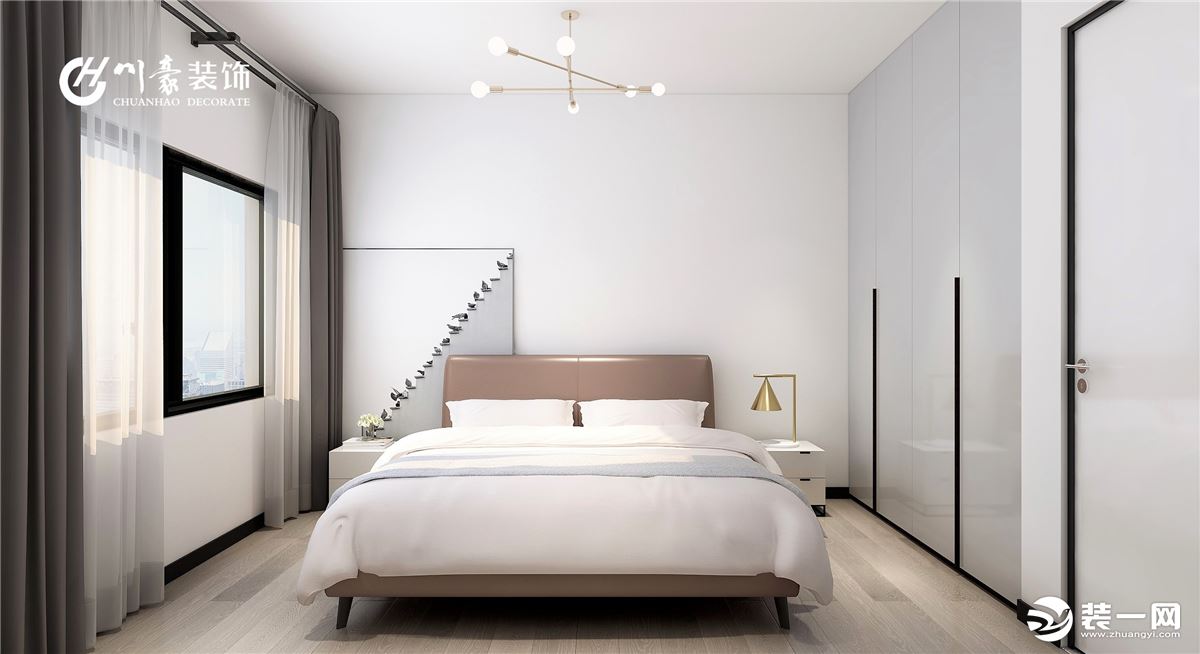 合肥川豪中铁国际广园99平现代风格装修案例      卧室效果图