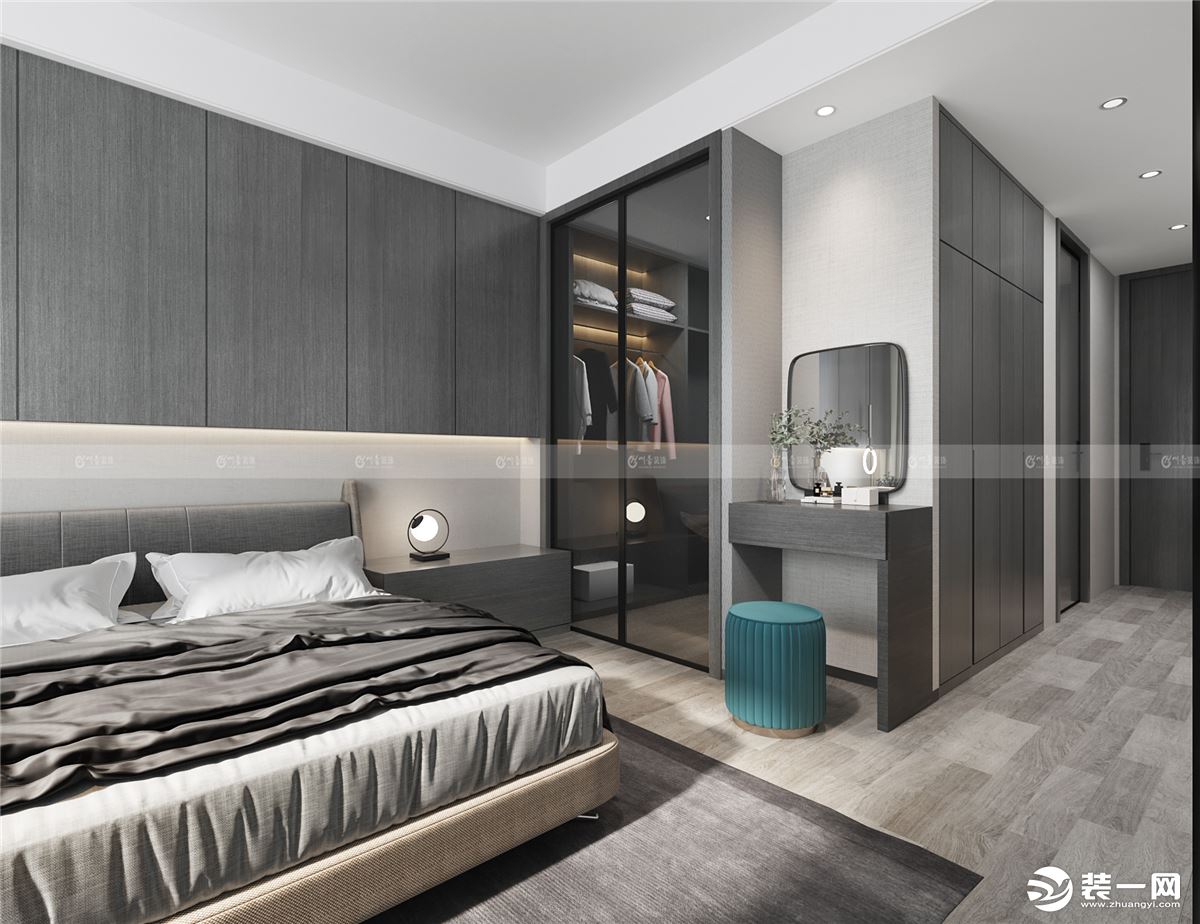 合肥川豪绿城玫瑰园170平现代轻奢装修案例       卧室效果图