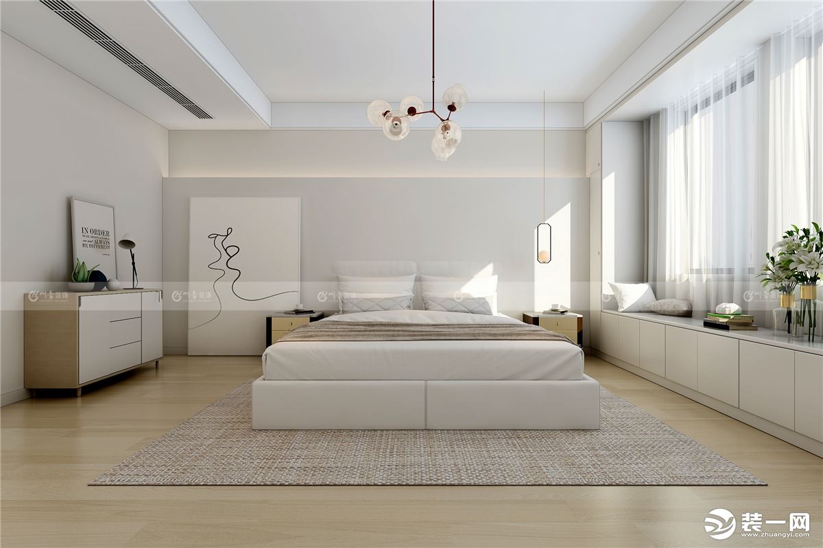 合肥川豪金融世家146平简约风格装修案例        卧室效果图