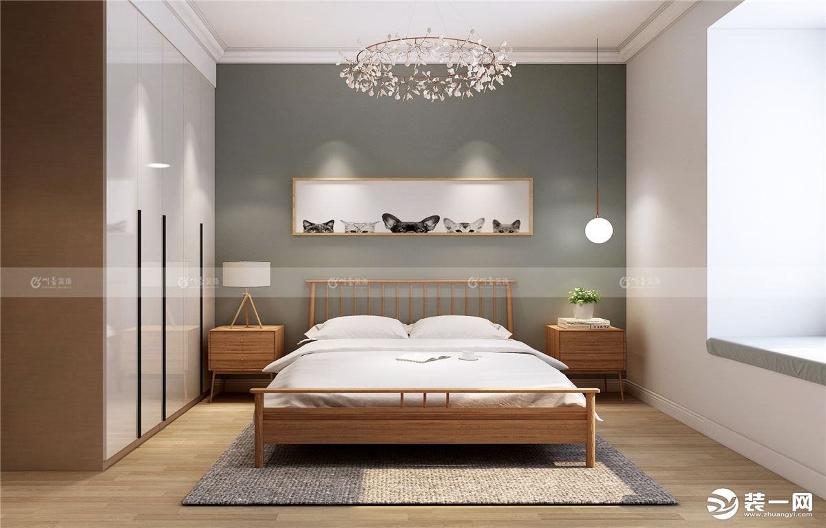 合肥川豪滨湖翰林园100平现代北欧风格装修案例     卧室效果图
