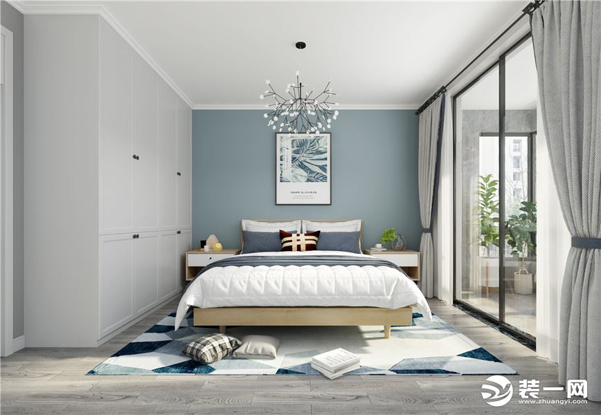 合肥川豪装饰新海家园120平现代风格装修案例    卧室效果图