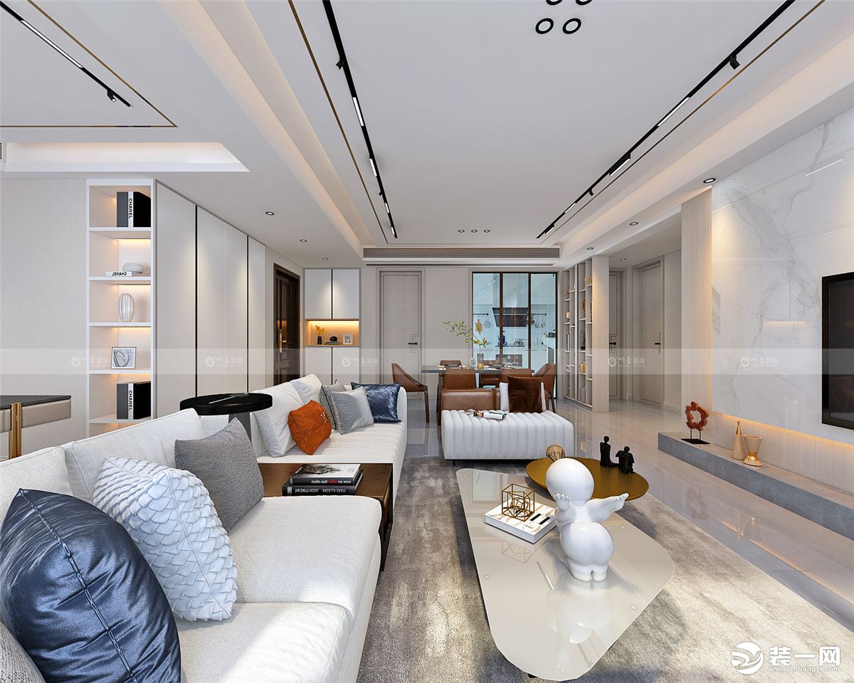 合肥川豪装饰中海世家125平现代风格装修案例      客厅效果图