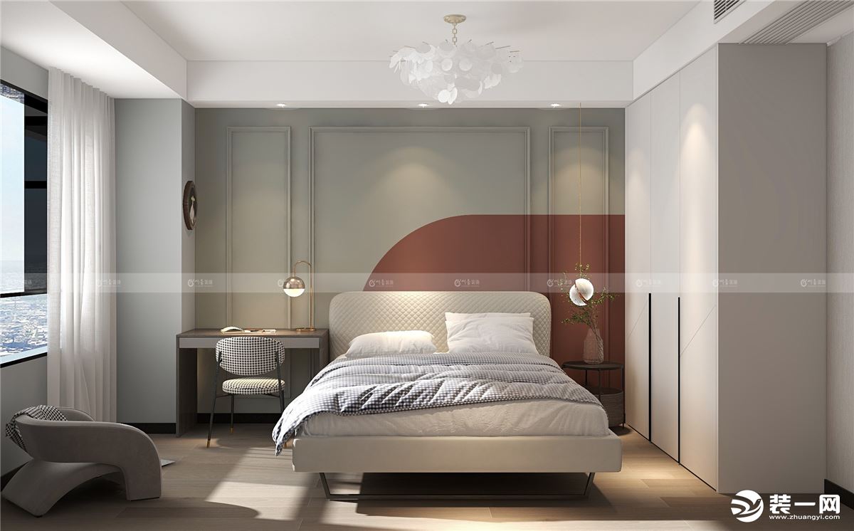 合肥川豪装饰巴黎都市145平新中式风格装修案例     卧室效果图