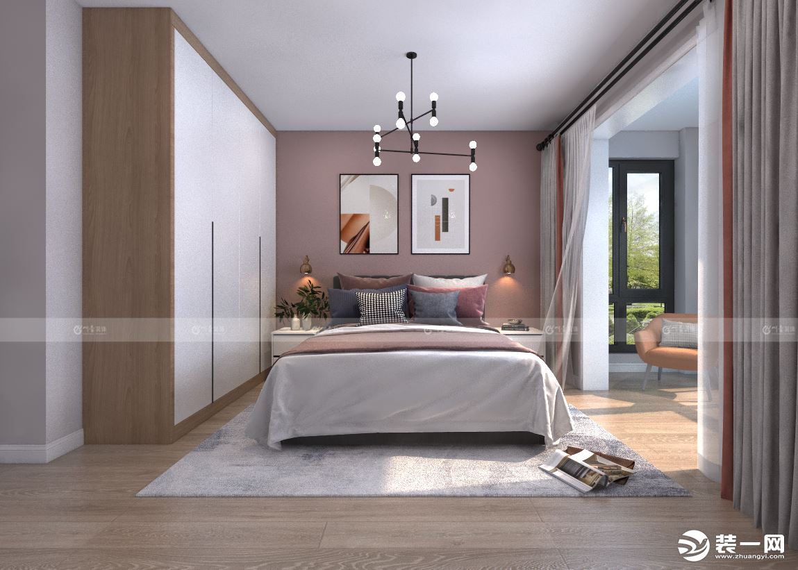 川豪装饰观澜华庭98平现代风格装修案例     卧室效果图