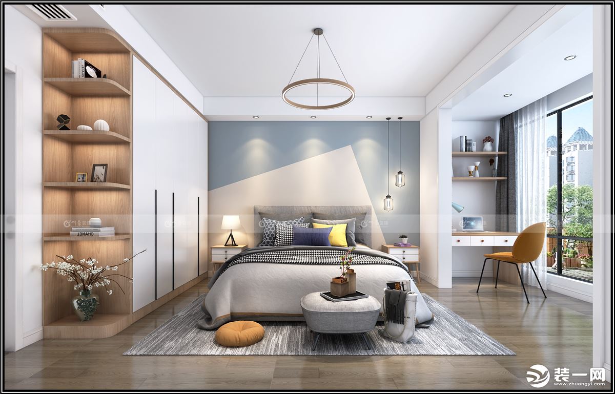 合肥川豪装饰金科玉带130平现代风格装修案例    卧室效果图