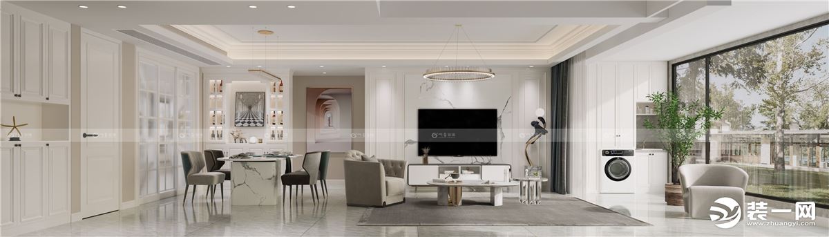 合肥川豪装饰中海世家124平现代风格装修案例    客厅效果图