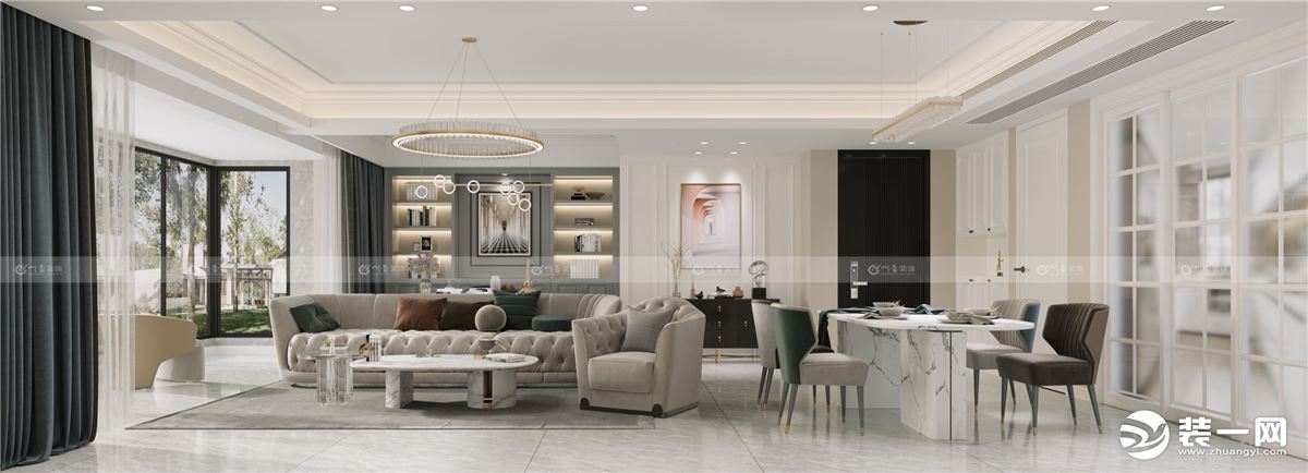 合肥川豪装饰中海世家124平现代风格装修案例    客厅效果图