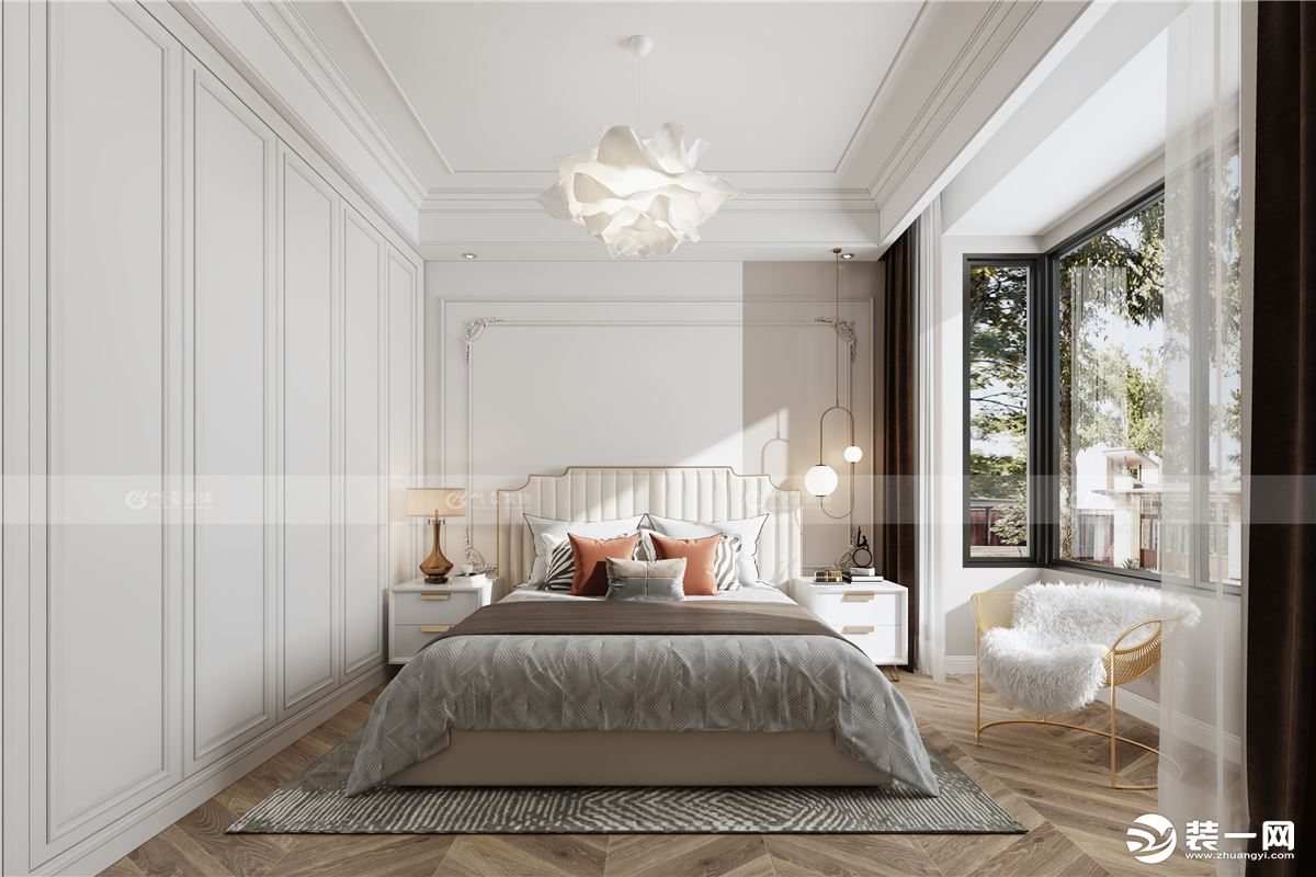 合肥川豪装饰中海世家124平现代风格装修案例    卧室效果图