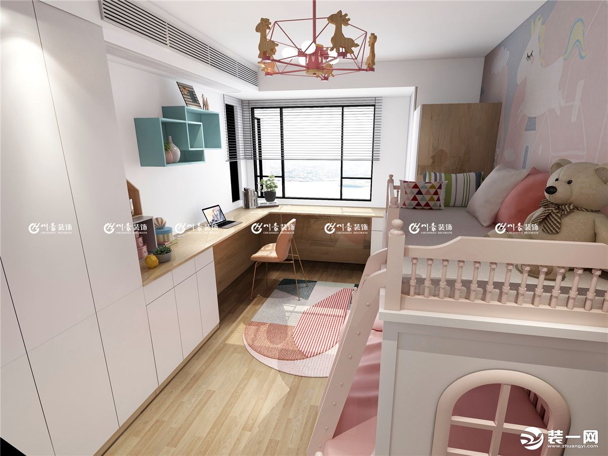 合肥川豪西子曼城130平现代风格装修案例    卧室效果图