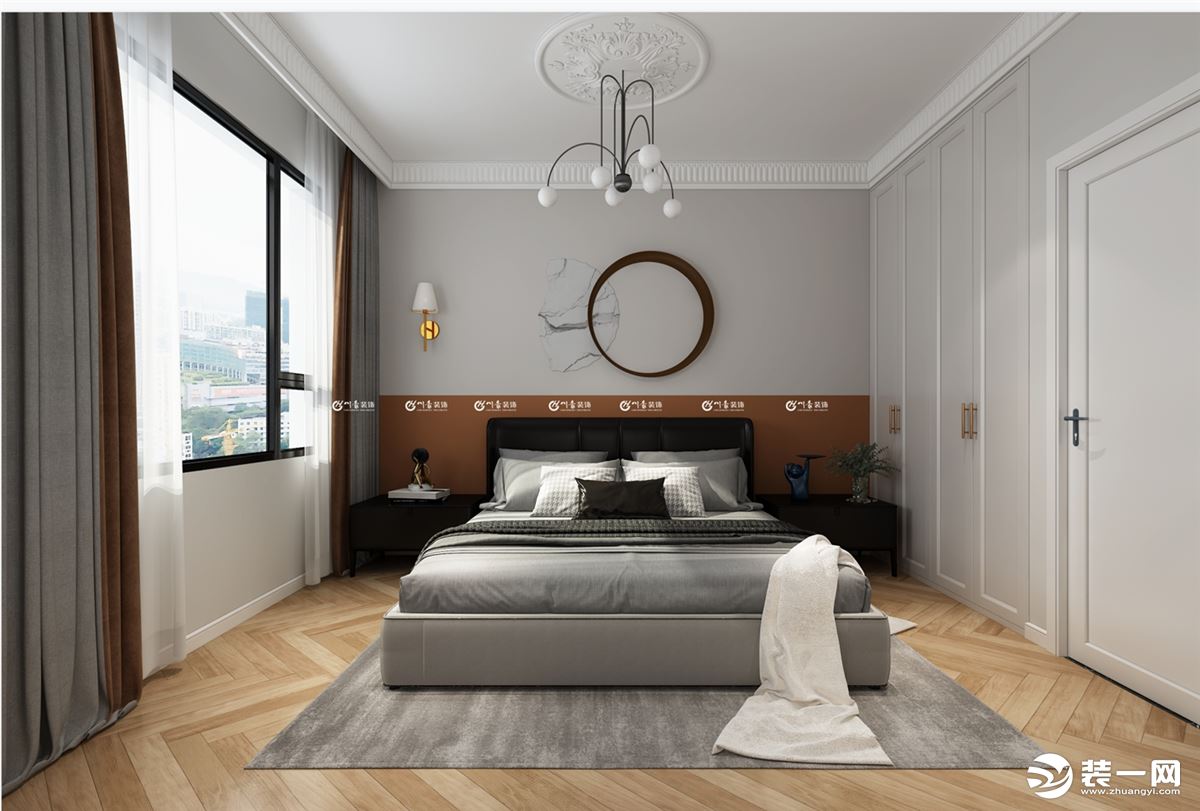 合肥川豪装饰豪门金地105平法式风格装修案例     卧室效果图