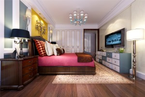 玫瑰园190平法式风格    卧室装修案例效果图