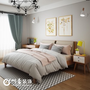 合肥川豪华润幸福里70平现代风格装修案例     卧室效果图