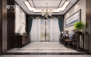 合肥川豪和庄别墅360平中式风格装修案例        客厅效果图
