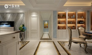 合肥川豪柏景轩162平美式风格装修案例    客厅效果图