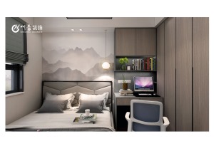 庐江和顺新天地139平新中式风格装修案例      卧室效果图