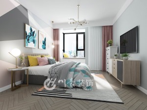 合肥塘溪津门132平现代风格装修案例    卧室效果图