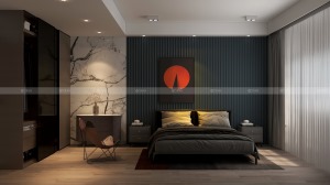 合肥川豪高速时代广场220平现代轻奢装修案例        卧室效果图