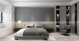 合肥川豪置地双玺200平现代风格装修案例      卧室效果图