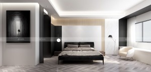 合肥川豪置地双玺200平现代风格装修案例      卧室效果图