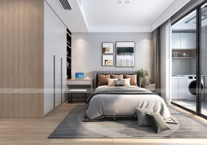合肥川豪装饰置地双玺155平现代风格装修案例      卧室效果图