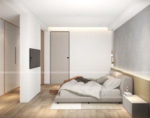 合肥川豪华林家园顶楼复式280平现代风格装修案例    卧室效果图
