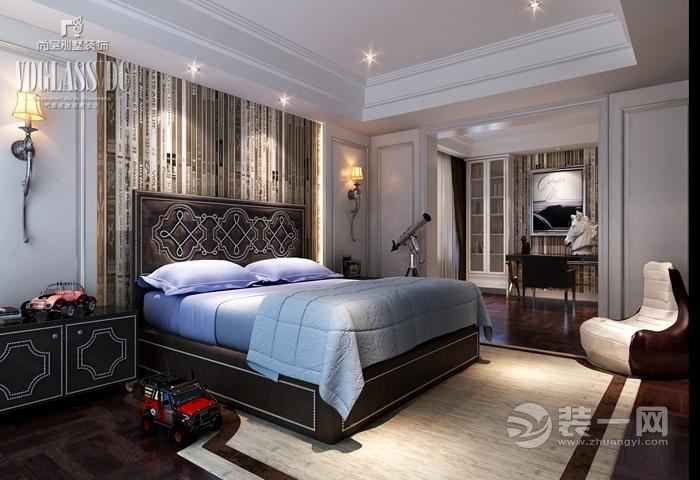 苏州岚山别墅250平中式风格装修效果图卧室