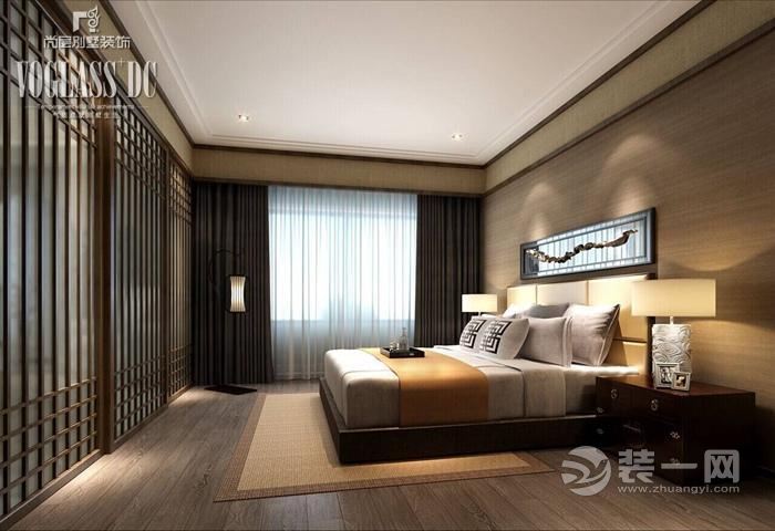苏州中海名门别墅240平中式风格装修效果图卧室