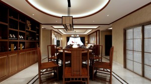 昆明时代俊园逸园225㎡中式风格造价241000元餐厅