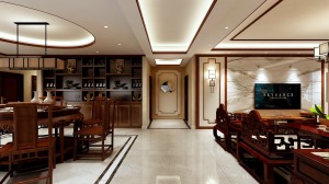 昆明时代俊园逸园225㎡中式风格造价241000元走廊