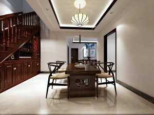 安宁秋木园别墅中式风格267㎡造价243000元餐厅