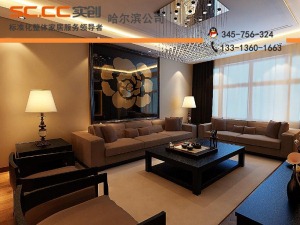 哈尔滨群力家园110平现代简风格客厅