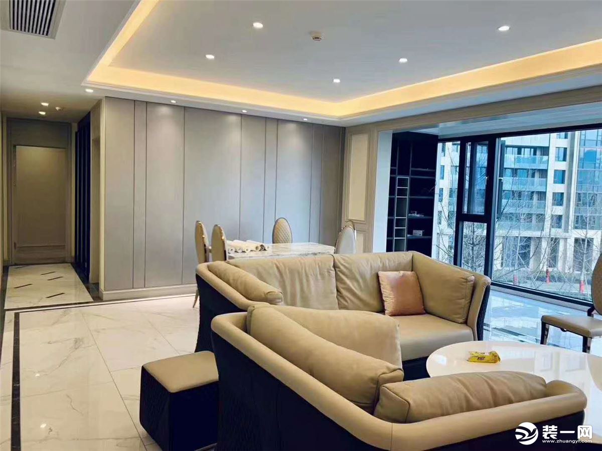 金河谷150平现代简美风格案例造价20万-温江装修公司 客厅