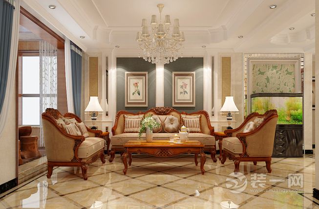 2武汉枫华锦都三居室170平欧式风格沙发
