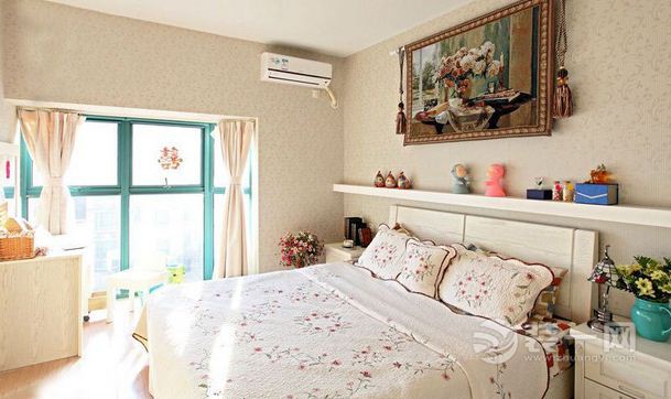 武汉奥山世纪城90平两居室小户型田园风格卧室