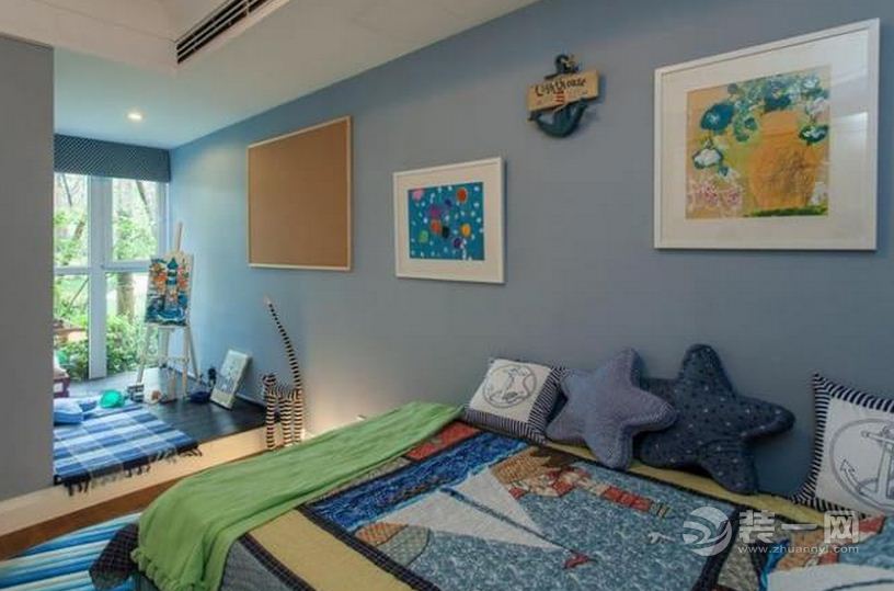 武汉美地家园107平三居室地中海风格卧室效果图卧室