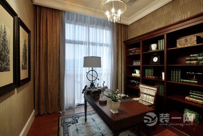 8武汉东原时光道大户型190平美式风格书房