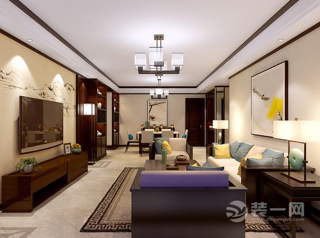 4武汉保利香槟国际158平四居室现代简约风格客厅沙发